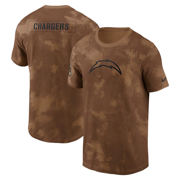 Men's Los Angeles Chargers 2023 Brown Salute To Service Sideline T-Shirt
